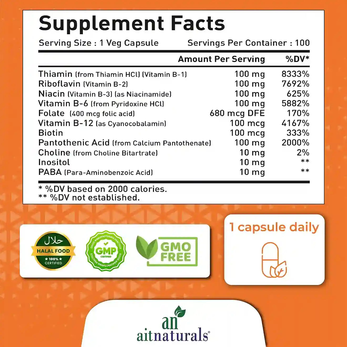Aitnaturals B-100 - (100 Capsules)