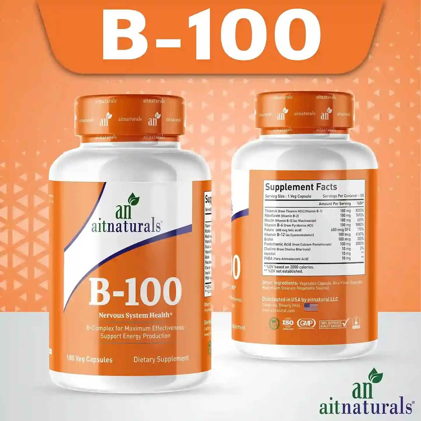 Aitnaturals B-100 - (100 Capsules)