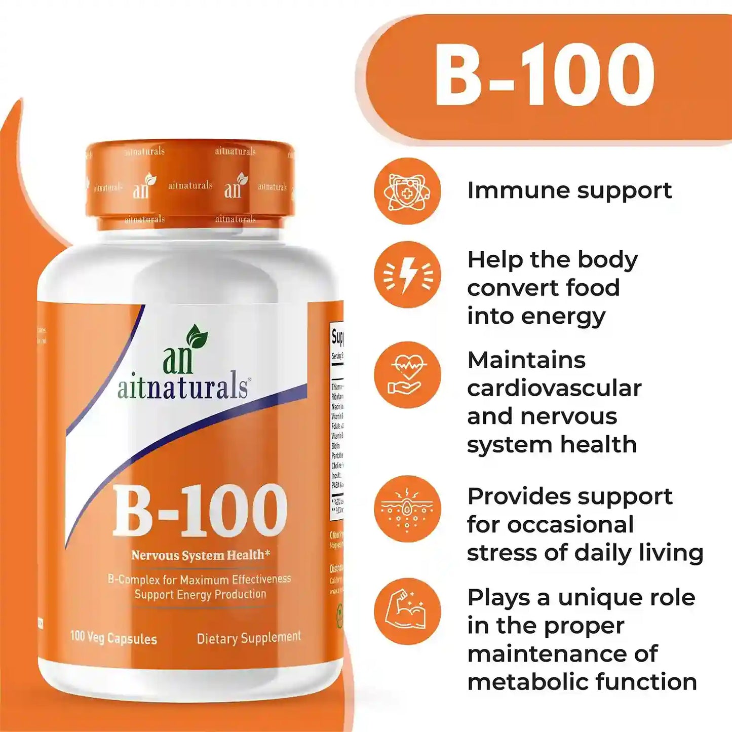 Aitnaturals B-100 - (100 Capsules)