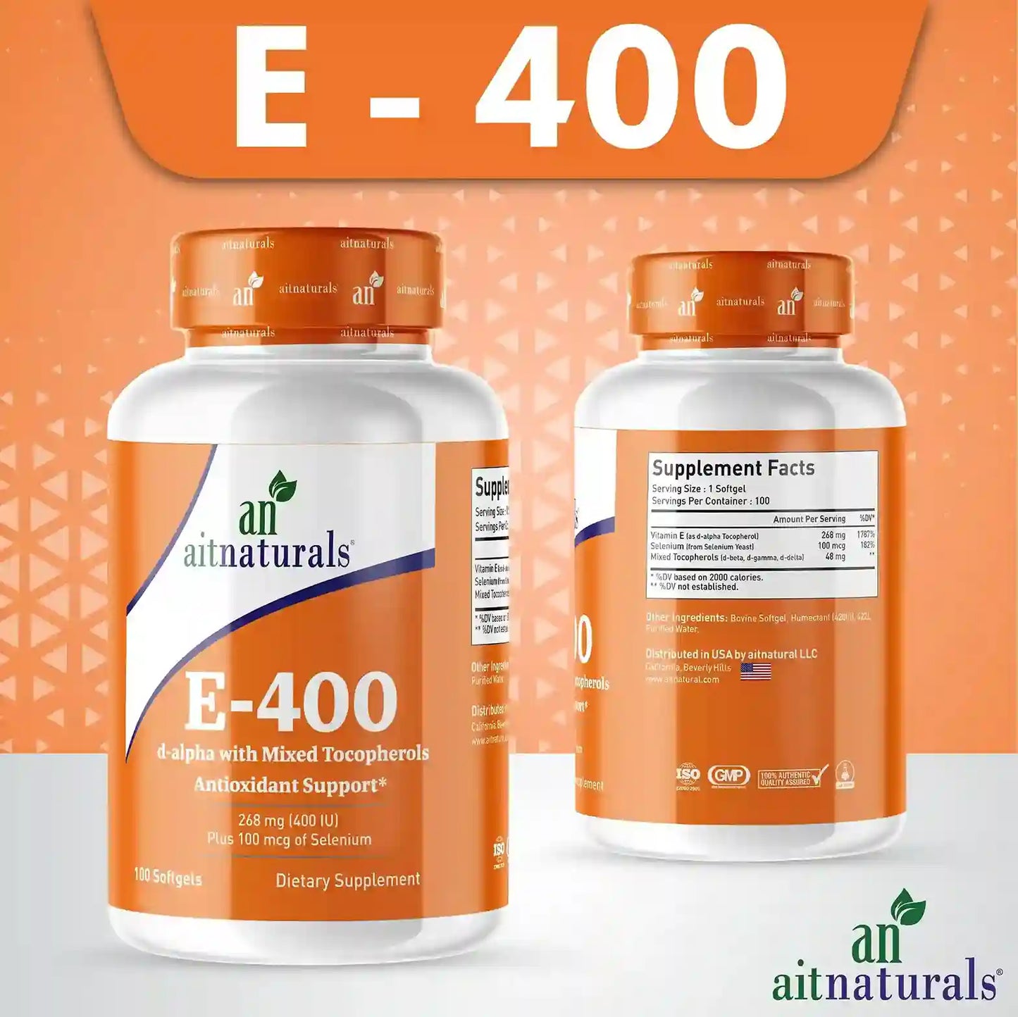 Aitnaturals E-400IU - 100 Softgels