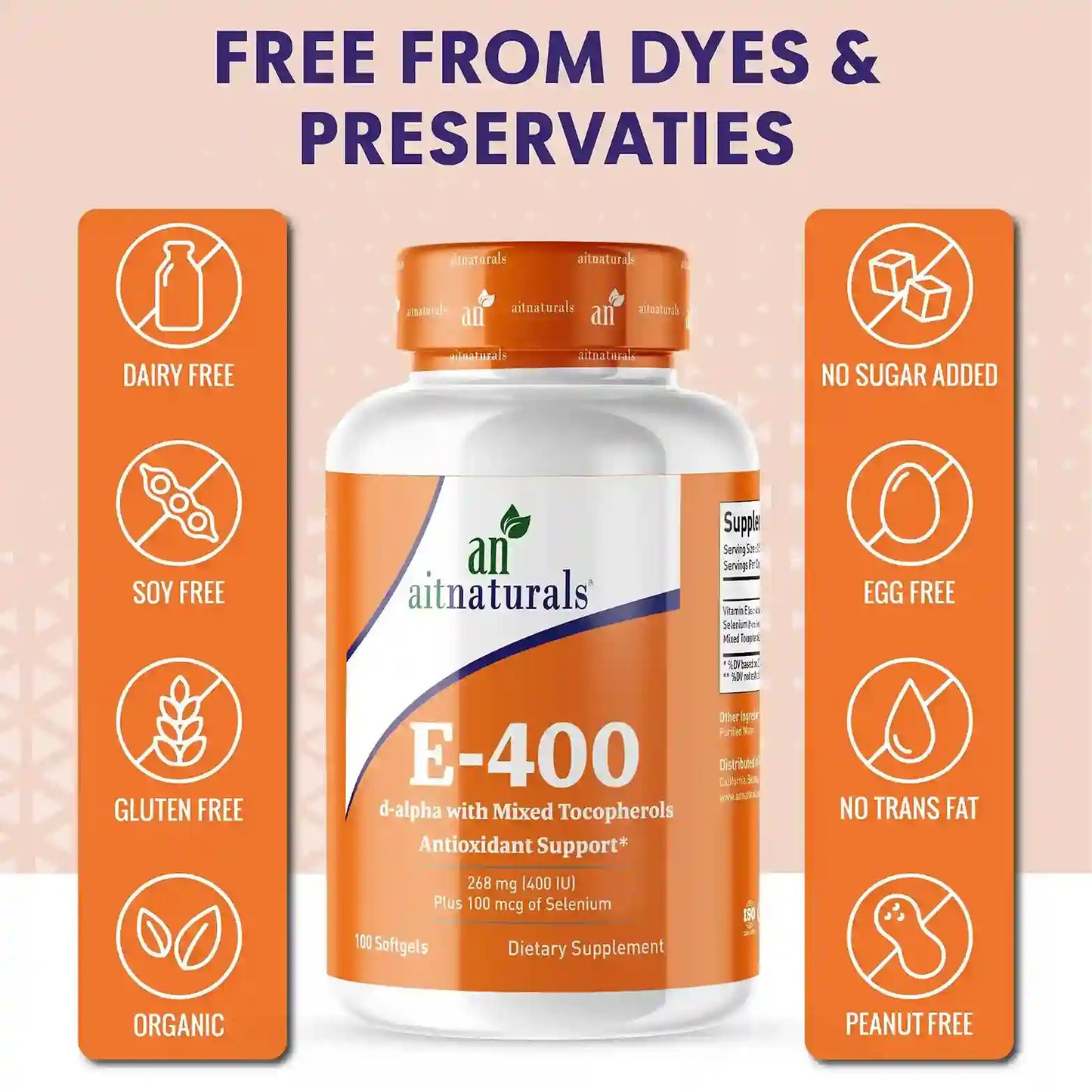 Aitnaturals E-400IU - 100 Softgels