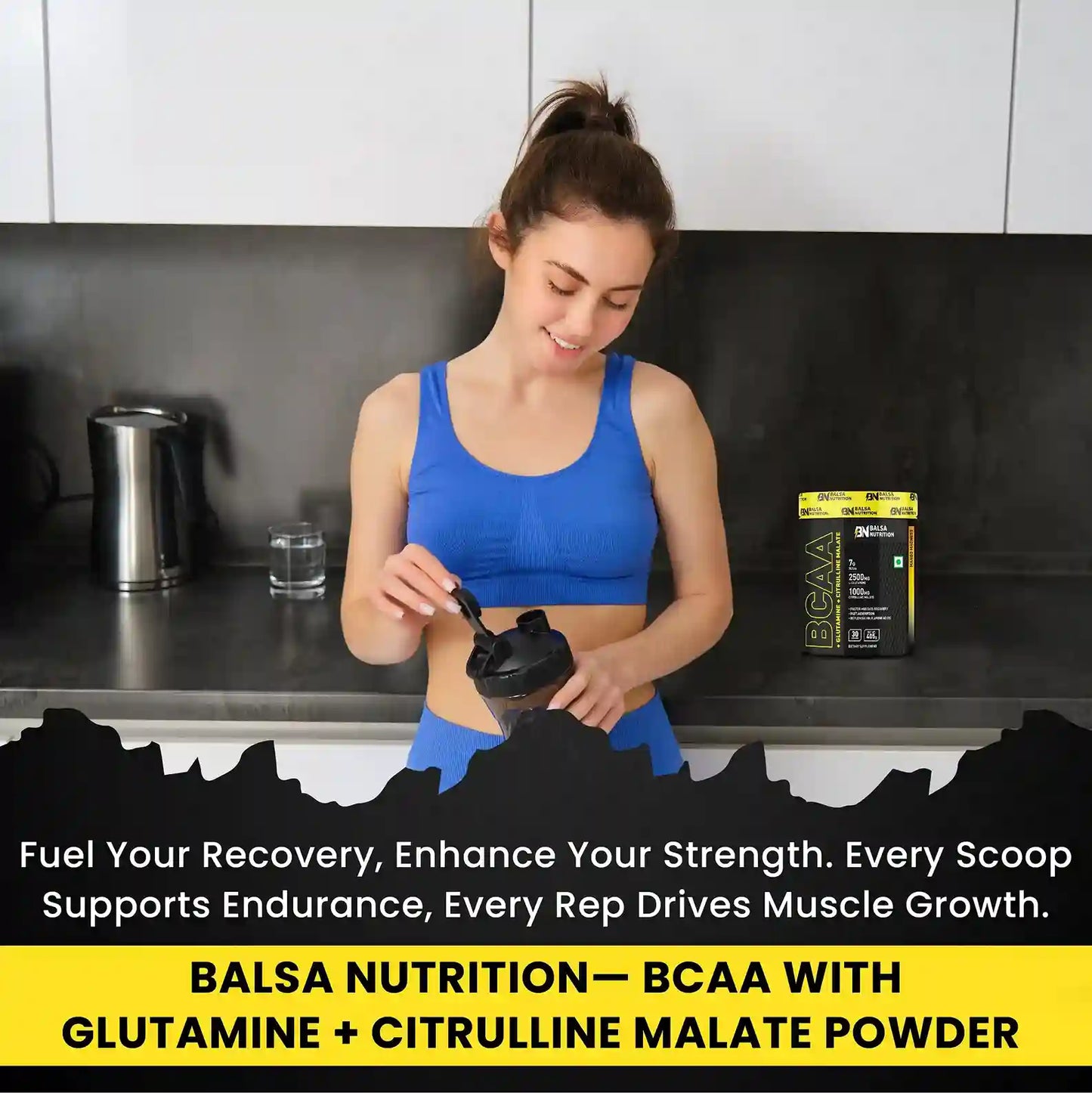 Balsa Nutrition BCAA With Glutamine + Citrulline Malate Powder- 405g