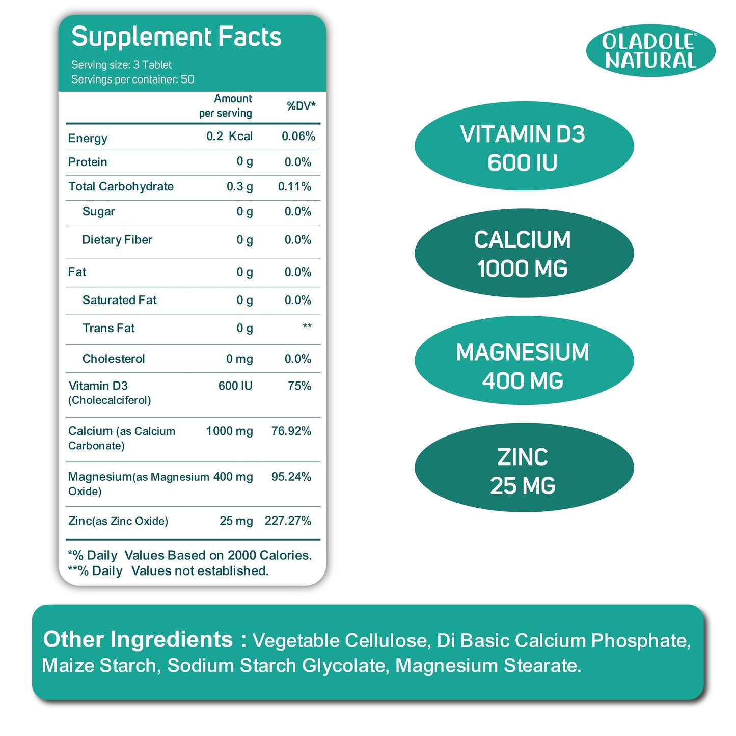 Calcium, Magnesium, Zinc & Vitamin D Supplement 150 Softgels