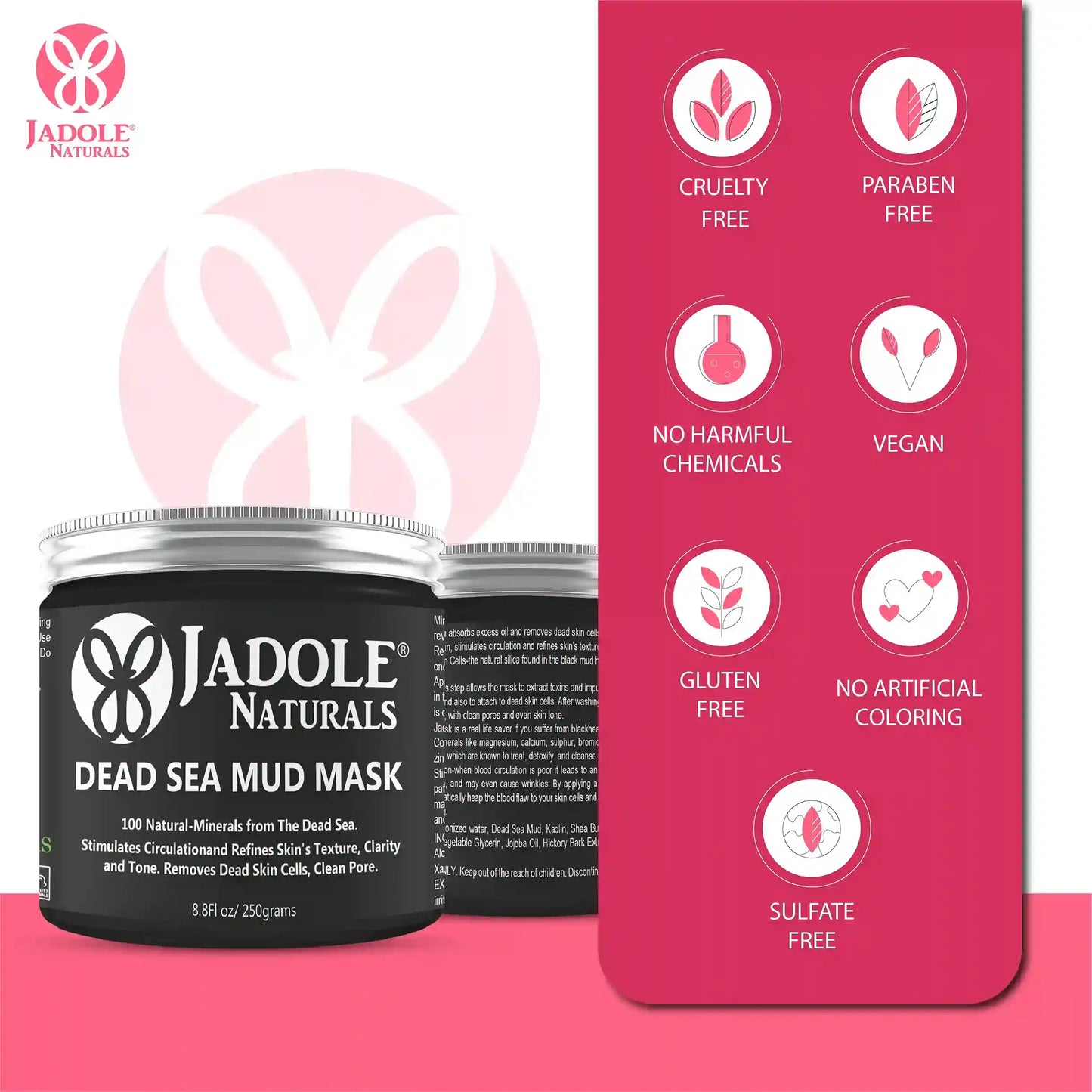 Jadole Naturals Dead Sea Mud Mask For Face & Skin 250g