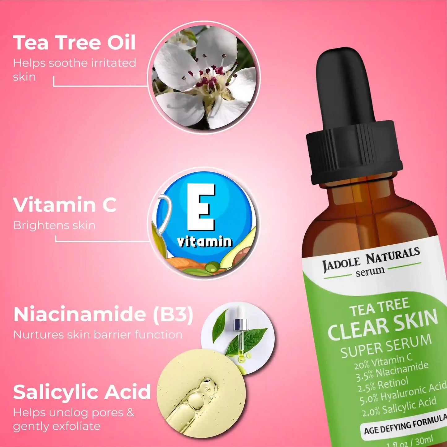 Jadole Naturals Tea Tree Clear Skin Serum 30ml