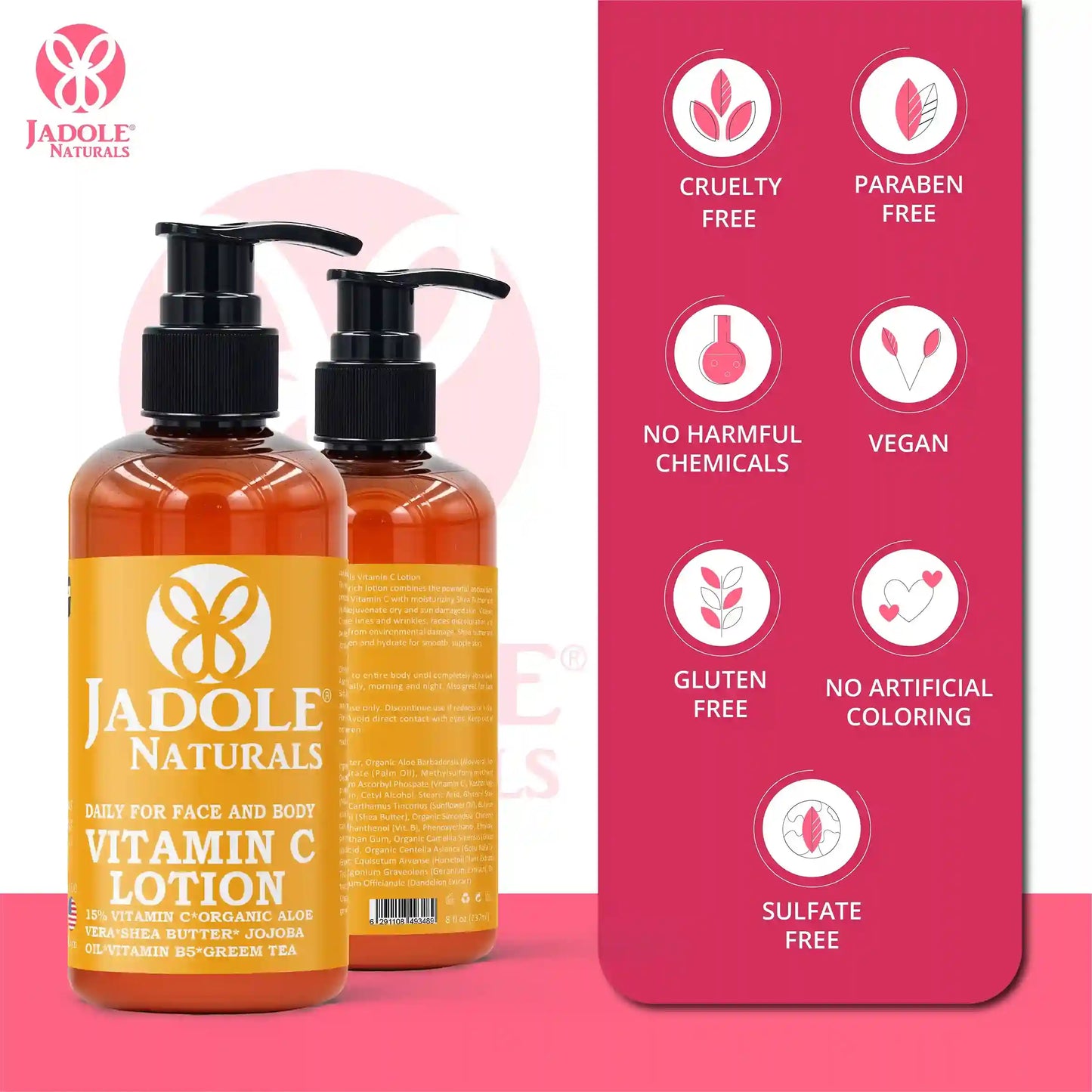 Jadole Naturals Vitamin C Lotion Moisturizer Cream 237ml