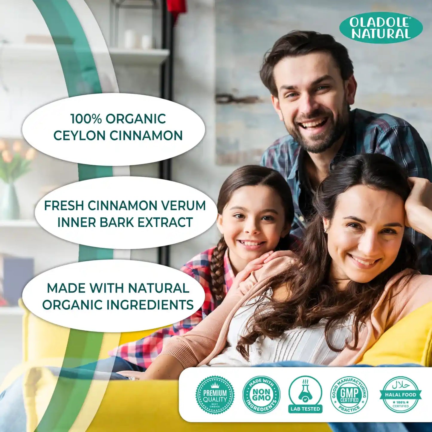 Oladole Natural Cinnamon 1500mg 120 Capsules