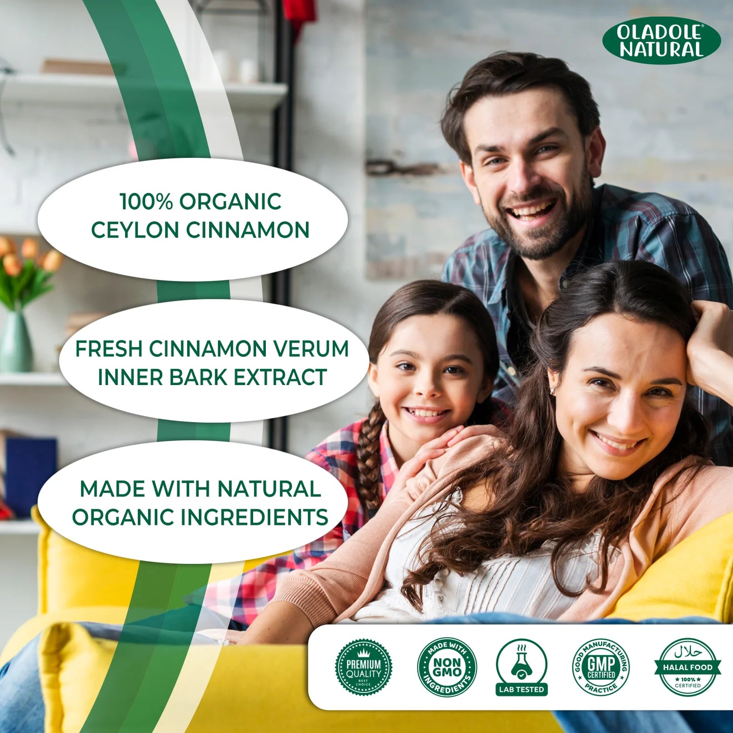 Oladole Natural Cinnamon 1500mg 120 Capsules