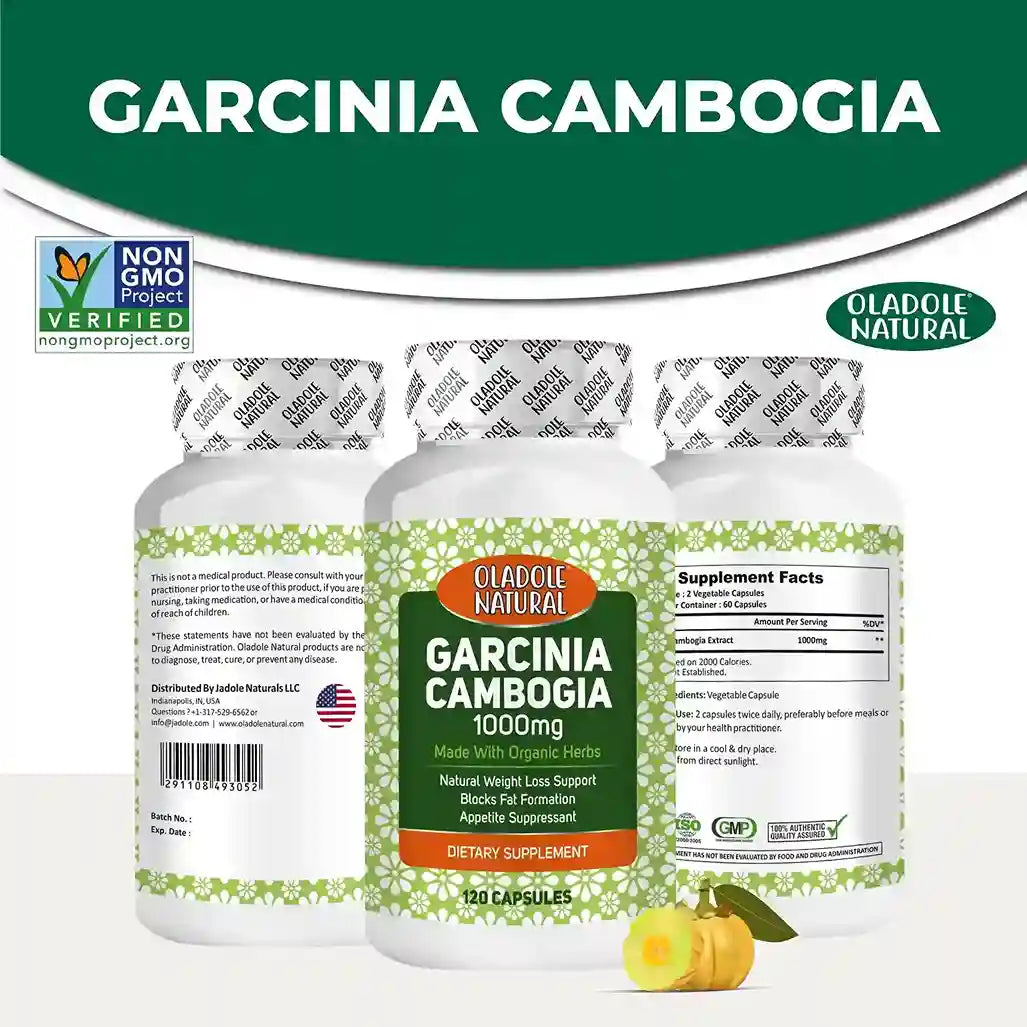Oladole Natural Pure Garcinia Cambogia Extract 1000mg 120 Capsules