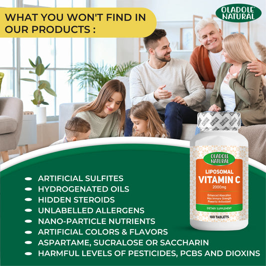 Oladole Natural Liposomal Vitamin C 2000mg- 180 Tablets