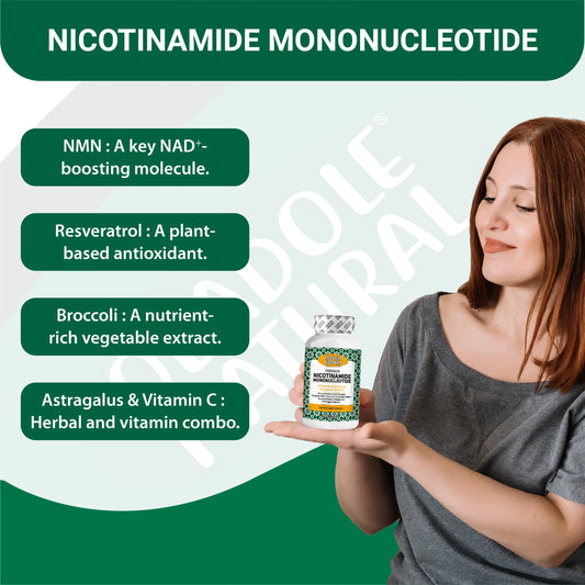 Oladole Natural NMN (Nicotinamide Mononucleotide) with Broccoli, Astragalus and Vitamin C