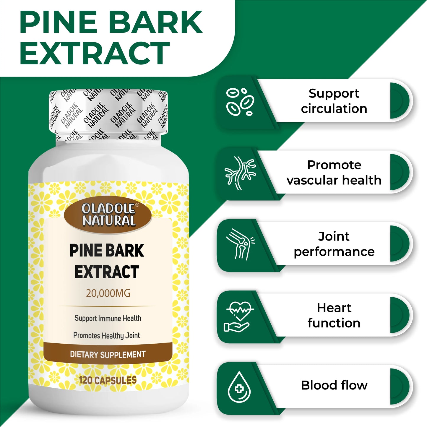 Oladole Natural Pine Bark Extract 500mg 120 Capsule
