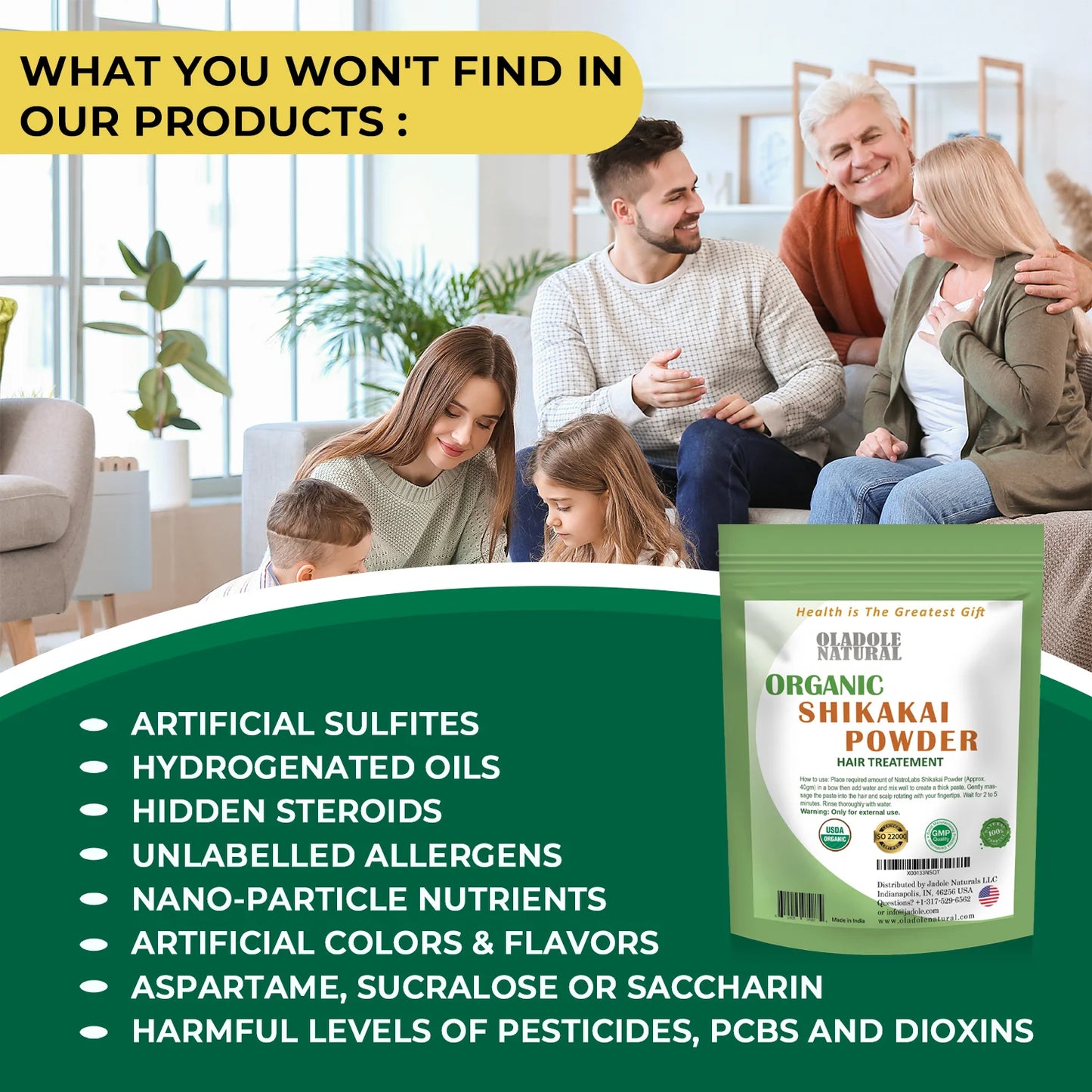 Oladole Natural Organic Shikakai Powder Hair Care