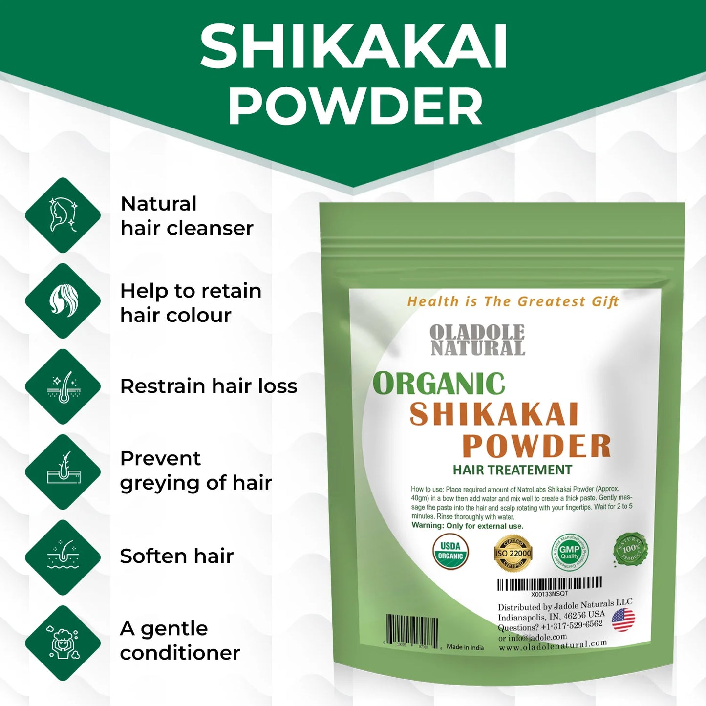 Oladole Natural Organic Shikakai Powder Hair Care