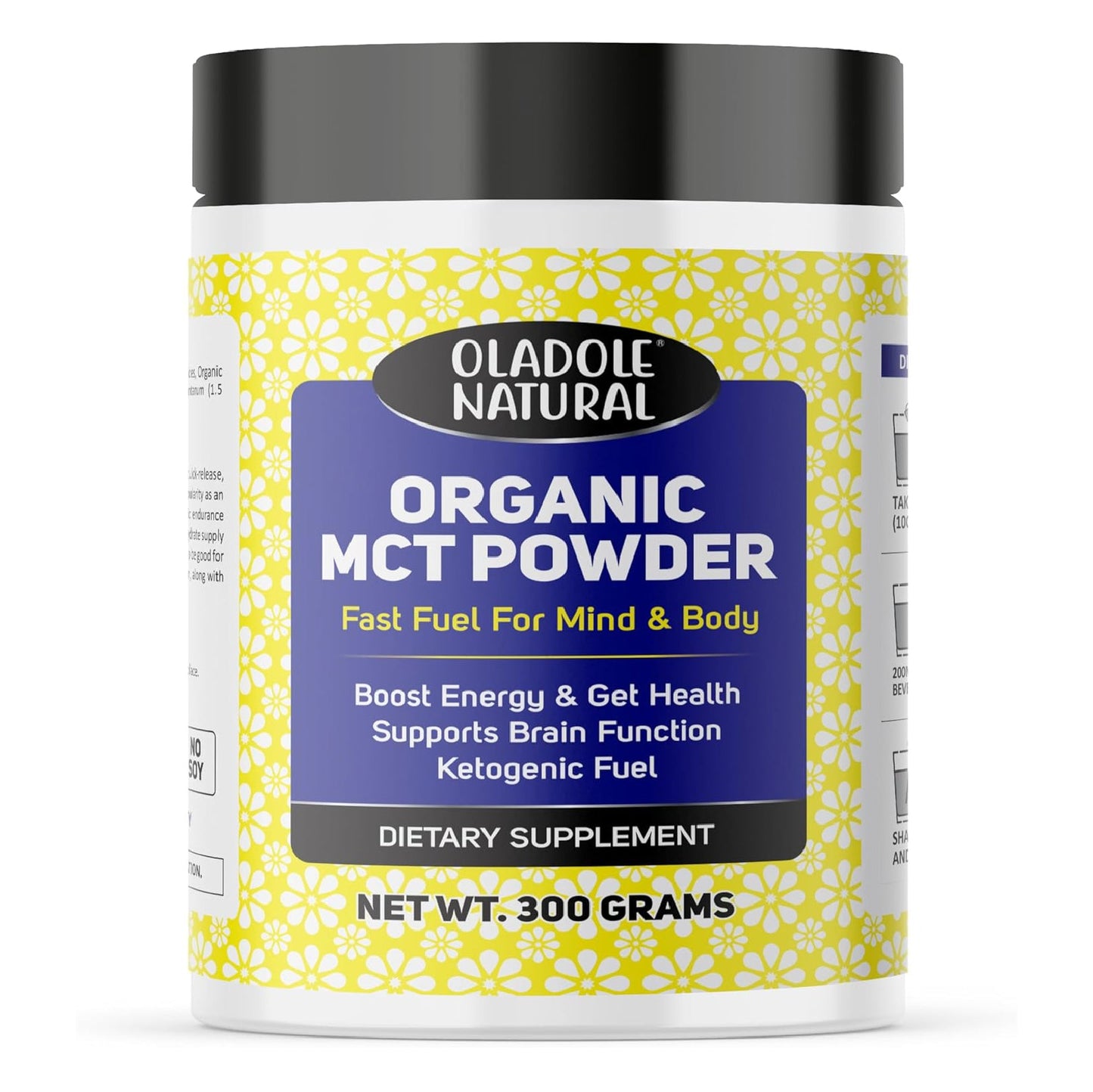 Oladole Natural Organic MCT Powder Fast Fuel for Brain & Body - 300g