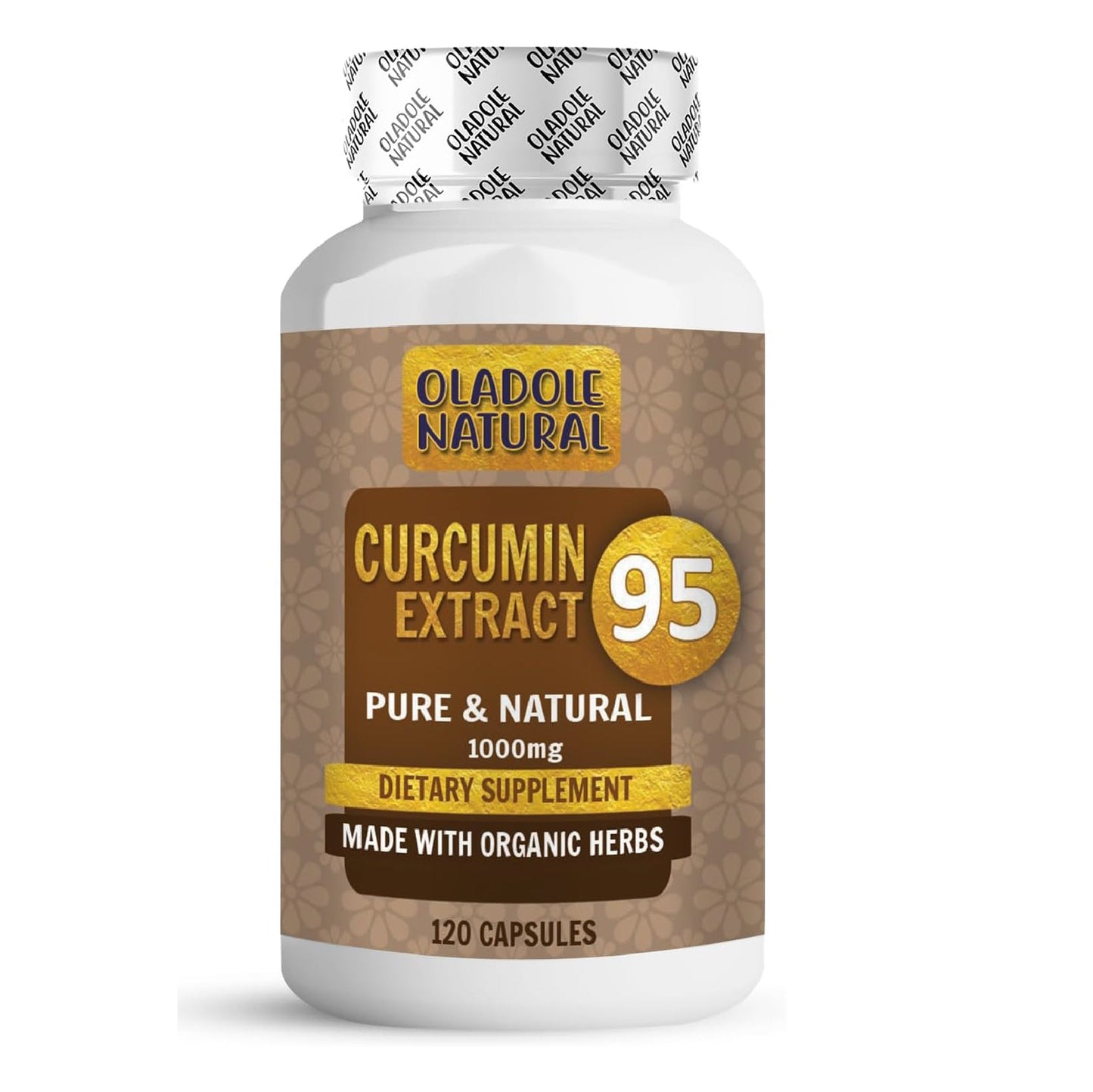 Oladole Natural Curcumin 95 Turmeric Extract 1000 mg, 120 Veg Capsules