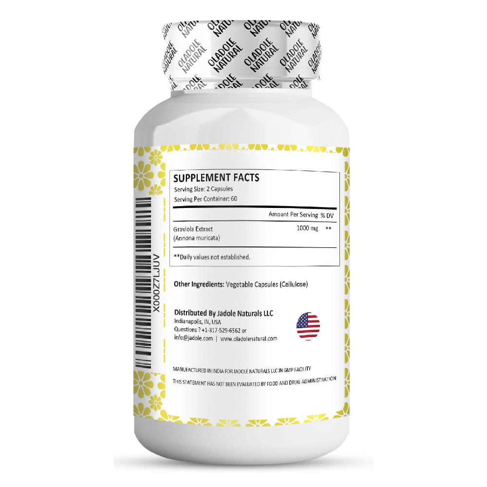 Oladole Natural Graviola Extract 1000mg 120 Capsules
