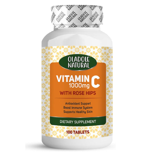 Oladole Natural Vitamin C 1000 mg with Rose Hips 100 Tablets