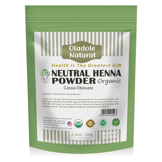 Oladole Natural Neutral Henna Powder Organic Cassia obovate 100g