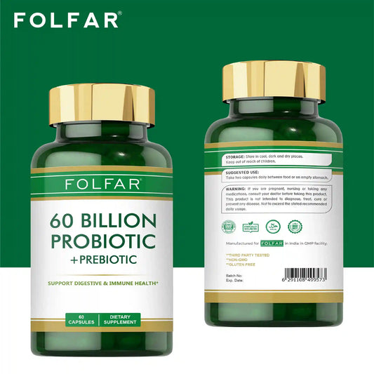 Folfar 60 Billion Probiotic & Prebiotic - 60 Capsules