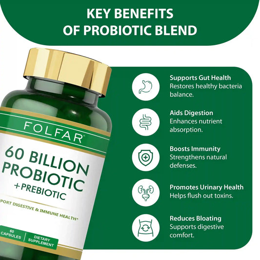 Folfar 60 Billion Probiotic & Prebiotic - 60 Capsules
