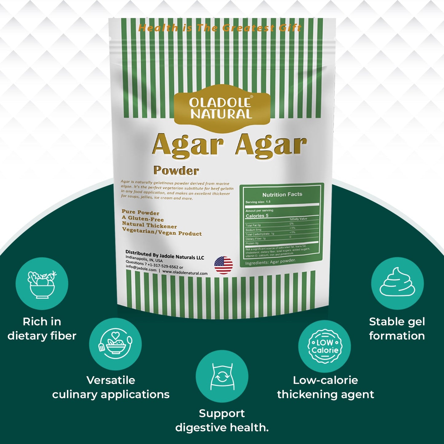 Agar Agar Powder Unflavored Thickener 100g