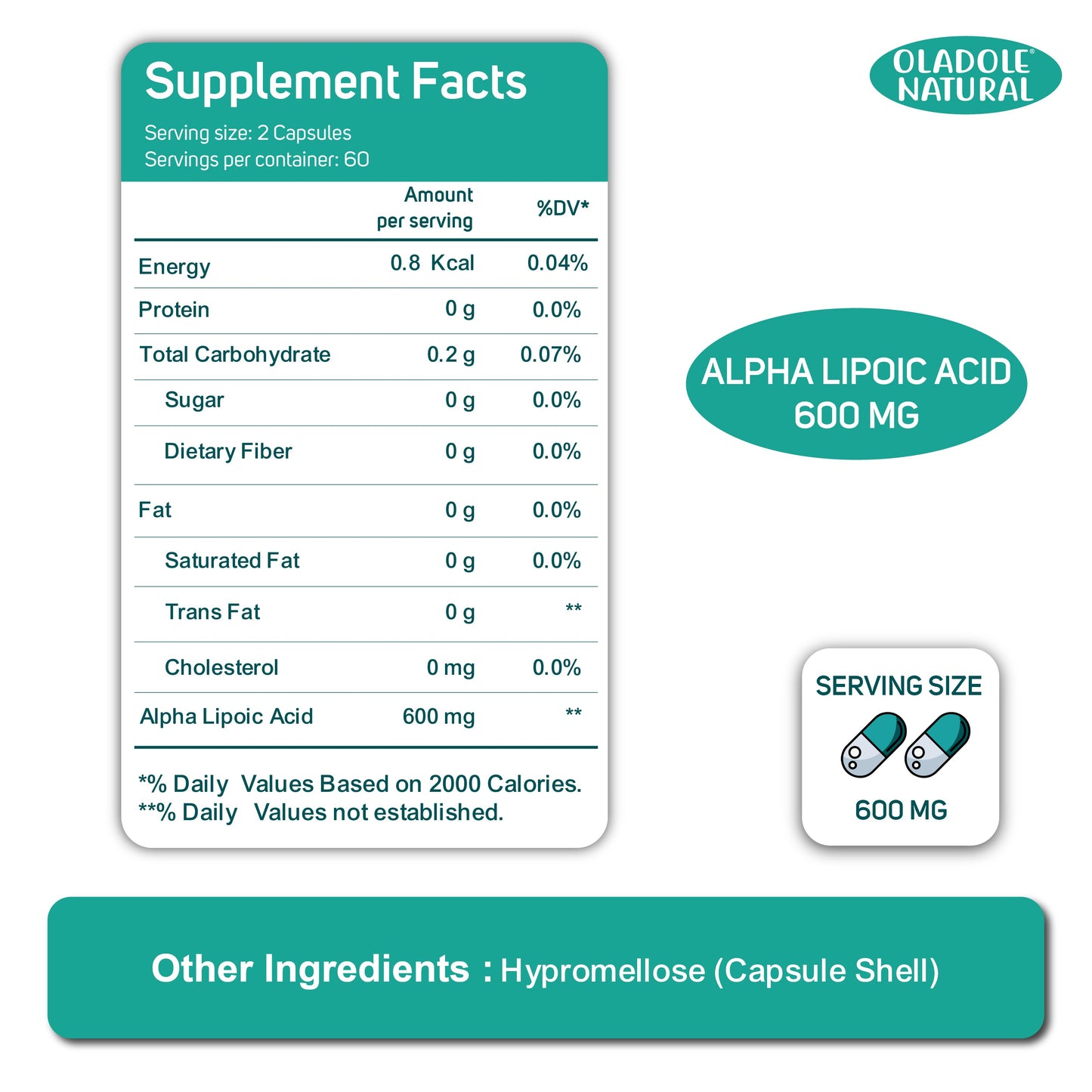 Alpha Lipoic acid 600mg 120 capsules