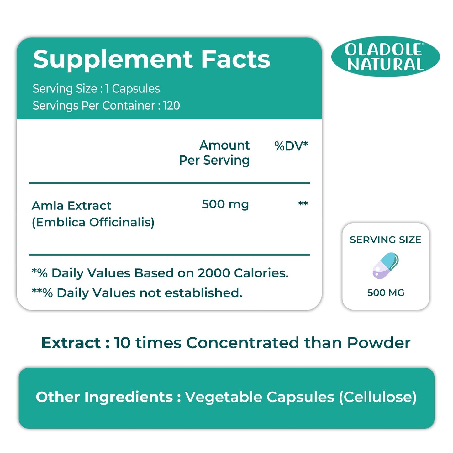 Amla 500mg 120 Capsules