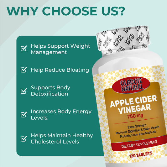 Apple Cider Vinegar 750 mg 120 Tablets