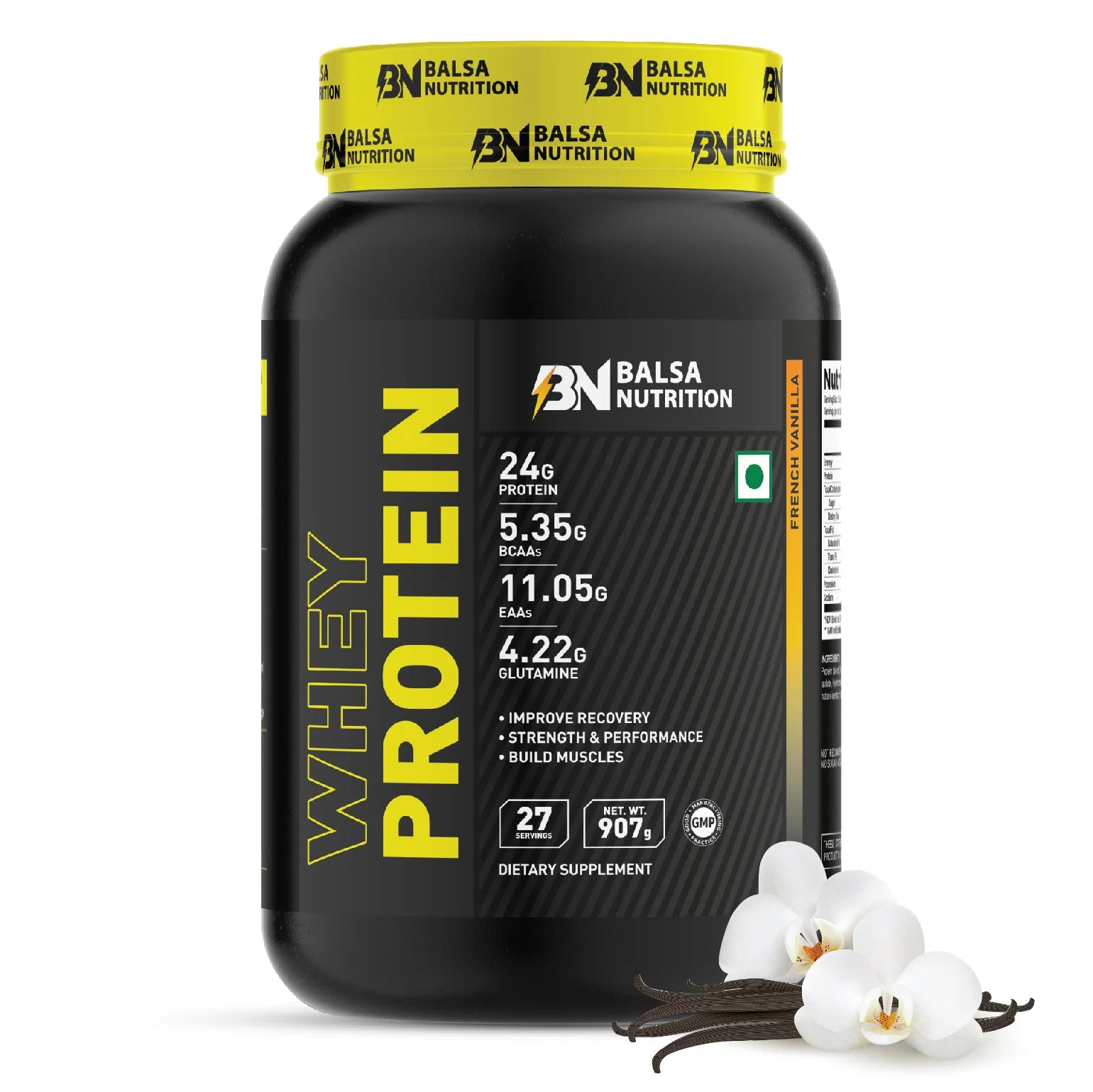 مسحوق بروتين مصل اللبن من بالسا نيوتريشن، 907 غرام، بنكهة الفانيليا الفرنسية 