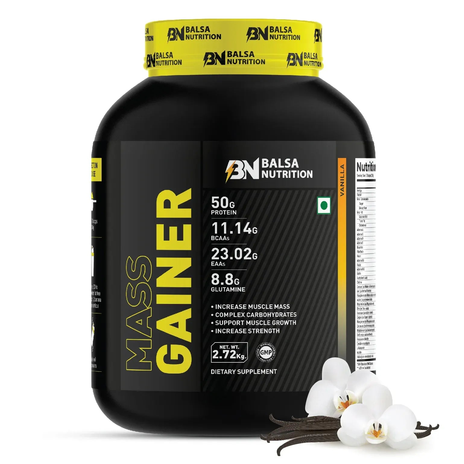 مسحوق بروتين Balsa Nutrition Mass Gainer بنكهة الفانيليا 2.72 كجم 