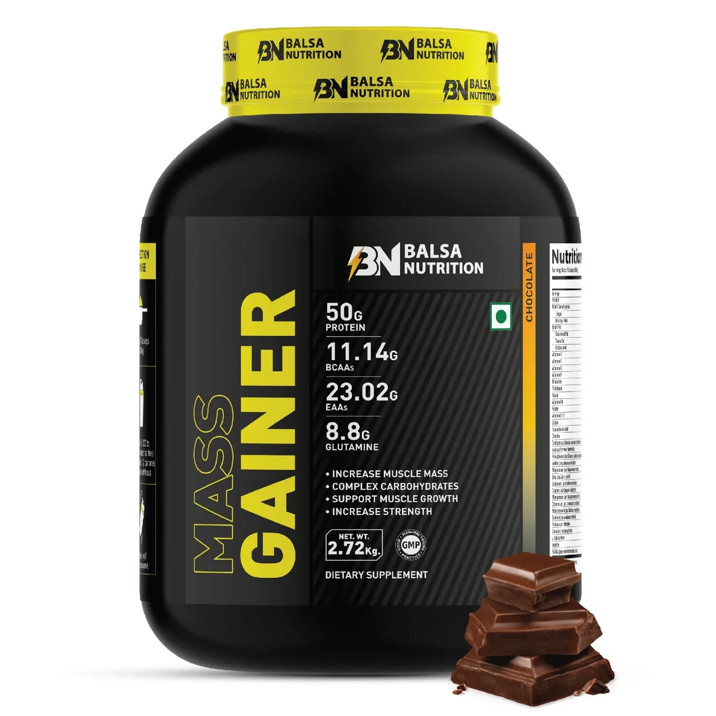 Balsa Nutrition Mass Gainer Protein Powder 2.72kg Chocolate Flavor