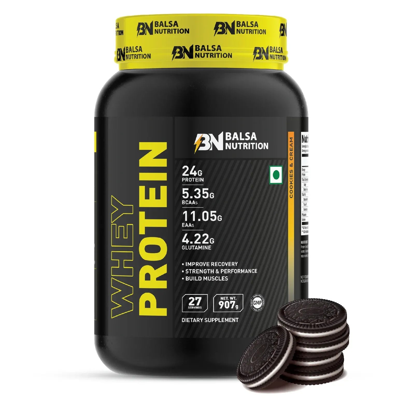 مسحوق بروتين مصل اللبن من Balsa Nutrition، 907 جم، بنكهة الكوكيز والكريمة 