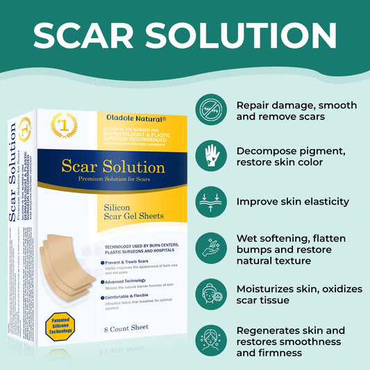 Scar Solution Silicone Scar Gel Sheets 8 Count