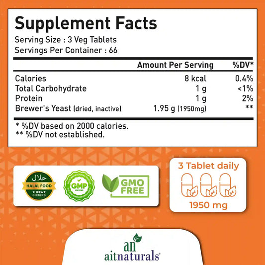 Brewer's Yeast Tablets | 200 Tablets 1950mg