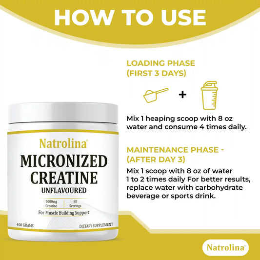 Natrolina Micronized Creatine Monohydrate Powder