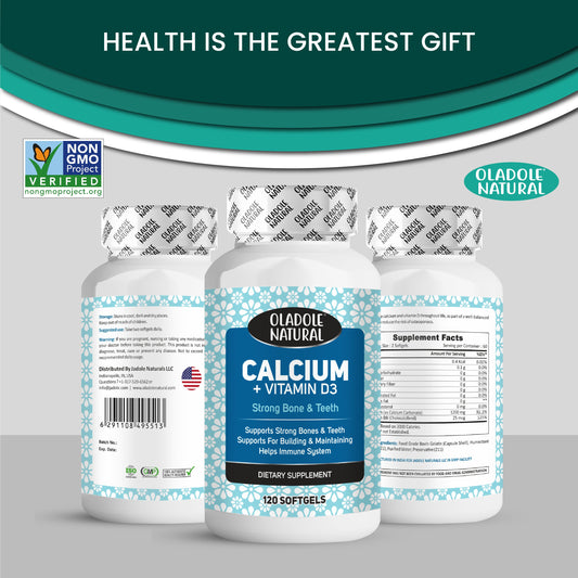 Calcium + Vitamin D3 Supplement 120 Softgels