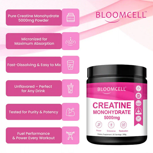 Bloomcell Micronized Creatine Monohydrate Unflavored Powder - 300g