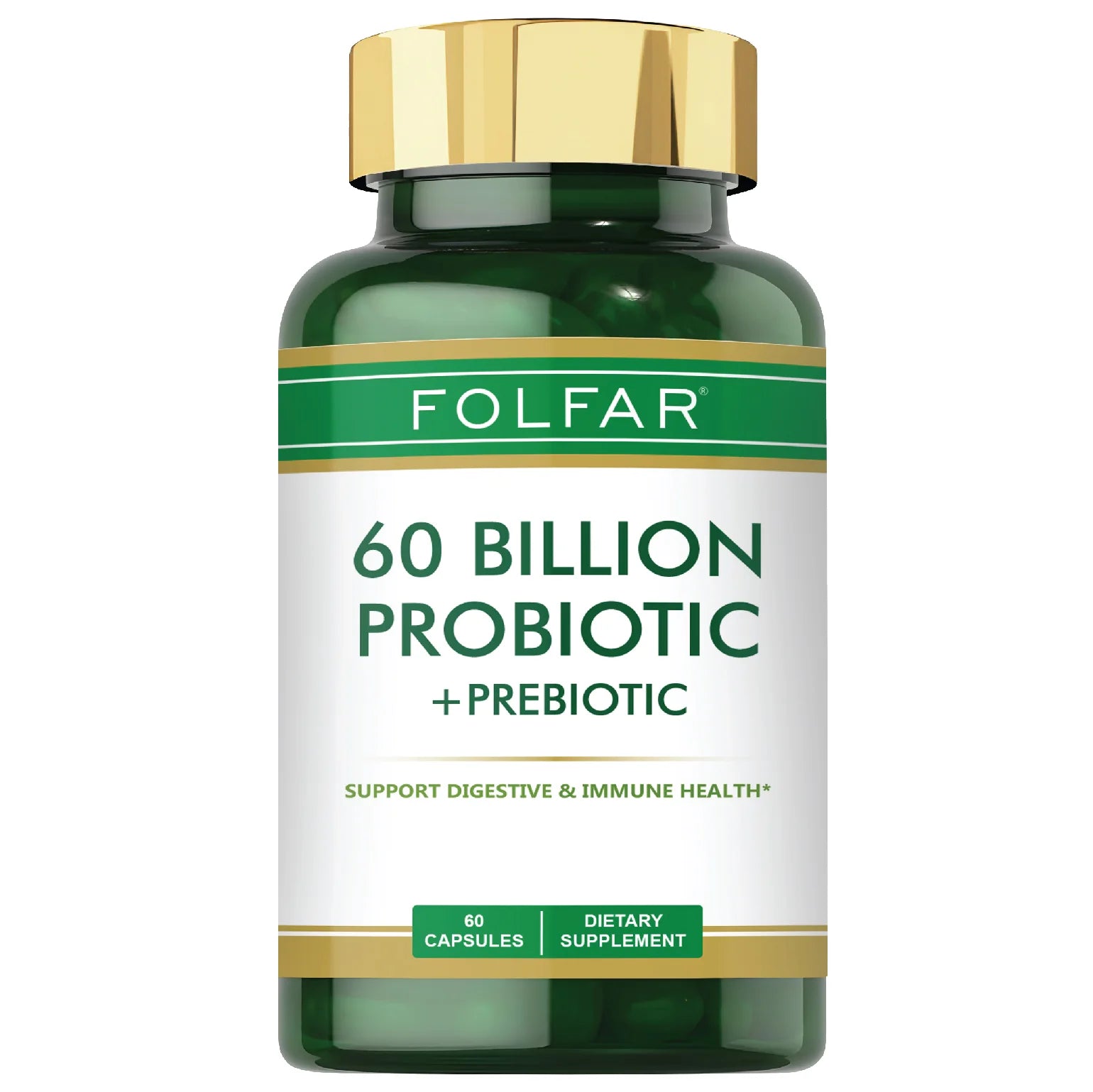 Folfar 60 Billion Probiotic & Prebiotic - 60 Capsules