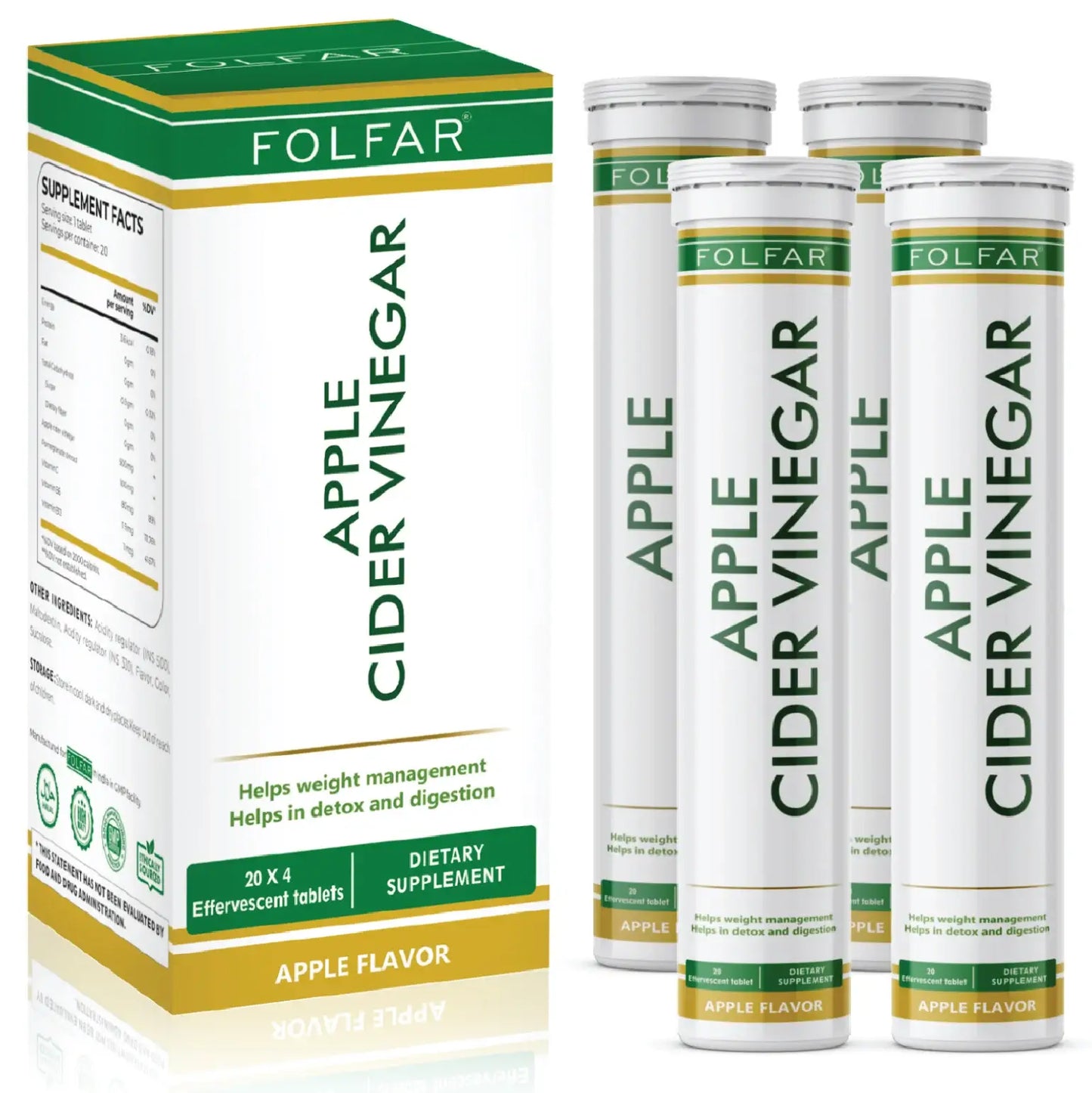 Folfar Apple Cider Vinegar Effervescent Tablets