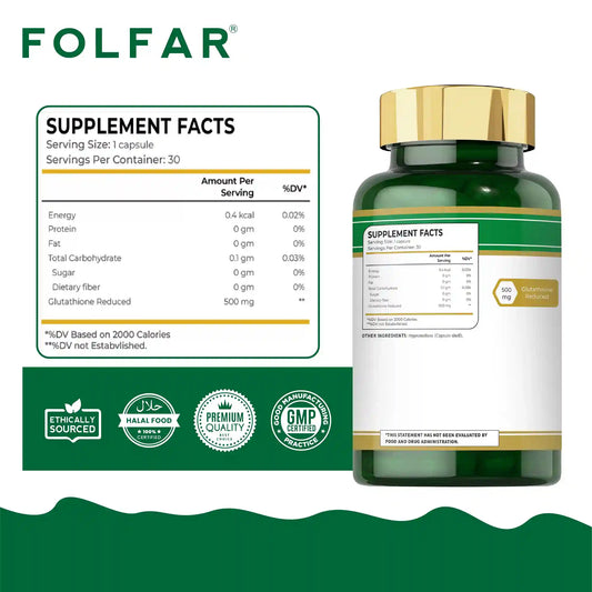 Folfar Glutathione 50mg - 30 Capsules