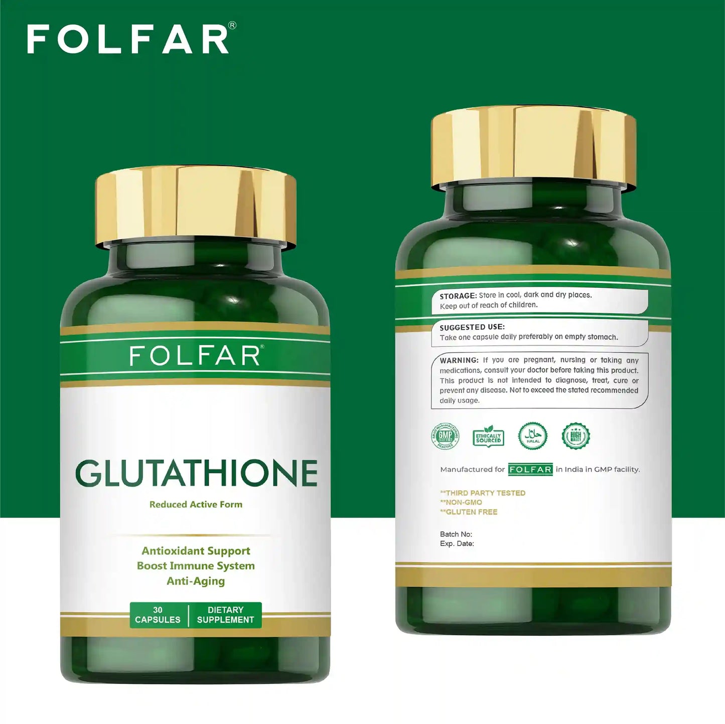 Folfar Glutathione 50mg - 30 Capsules