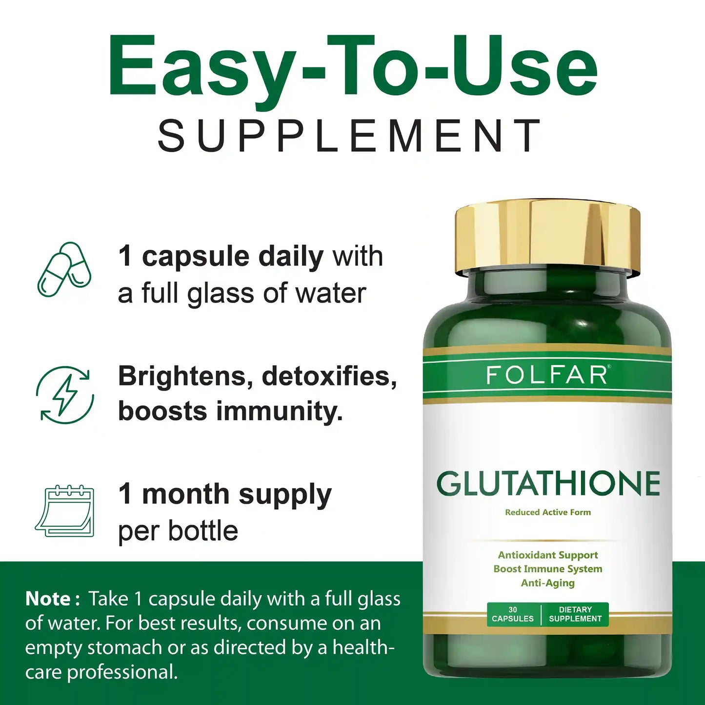Folfar Glutathione 50mg - 30 Capsules