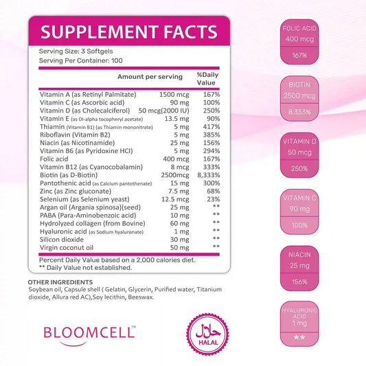 Bloomcell Hair, Skin & Nail- 300 Softgels