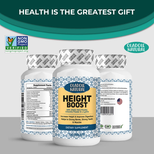 Oladole Natural Height Boost Tablets for Height Growth – 120 Tablets