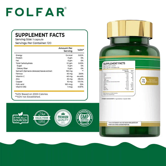 Folfar Iron+Folic Acid 120 Capsules