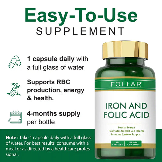 Folfar Iron+Folic Acid 120 Capsules
