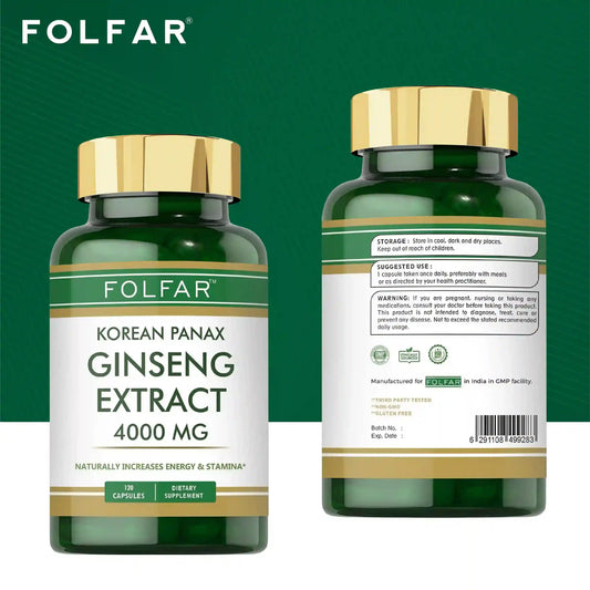 Folfar Korean Panax Ginseng Extract - 120 Capsules
