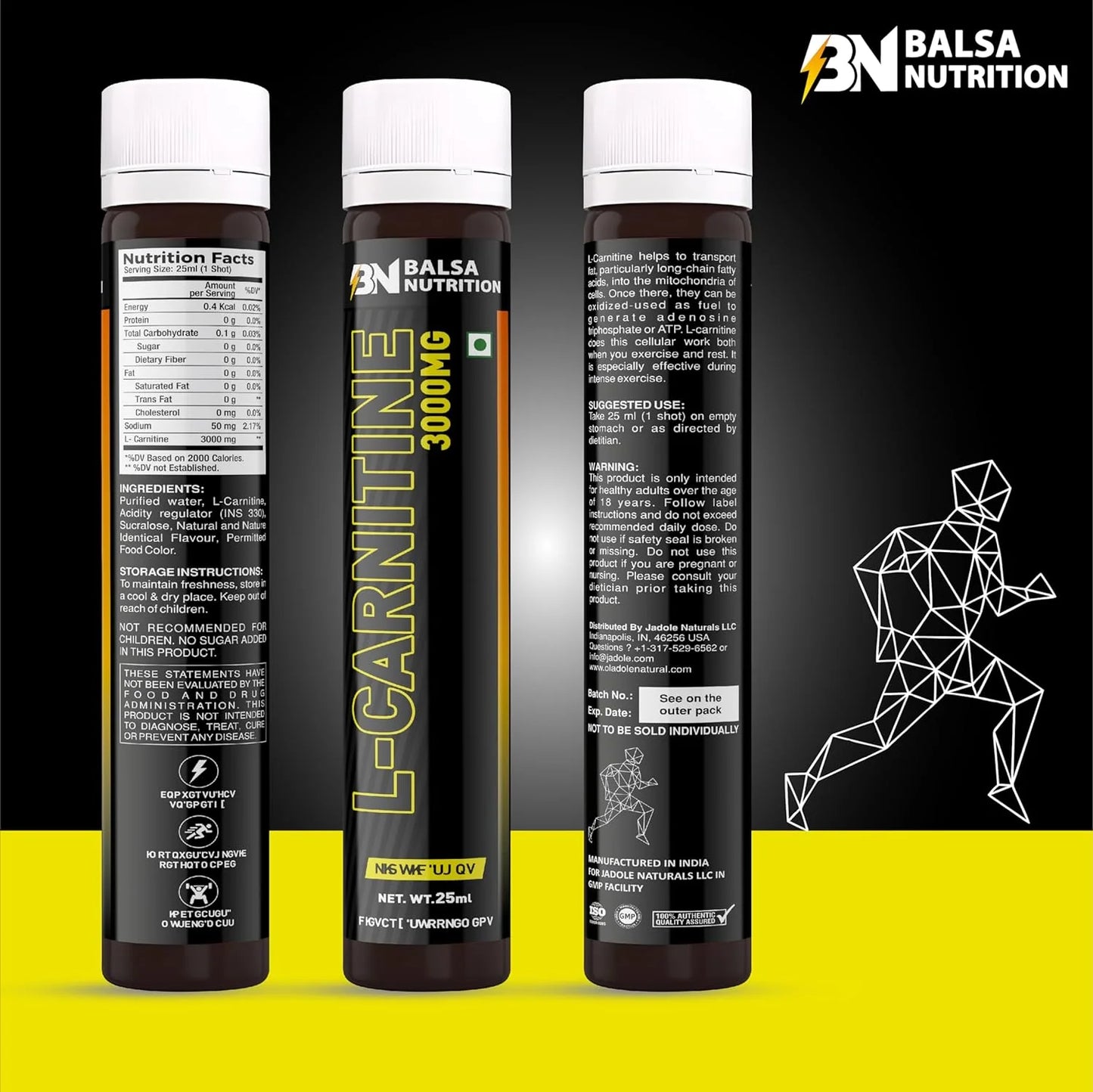 Balsa Nutrition L-Carnitine 3000mg- 20 Shots