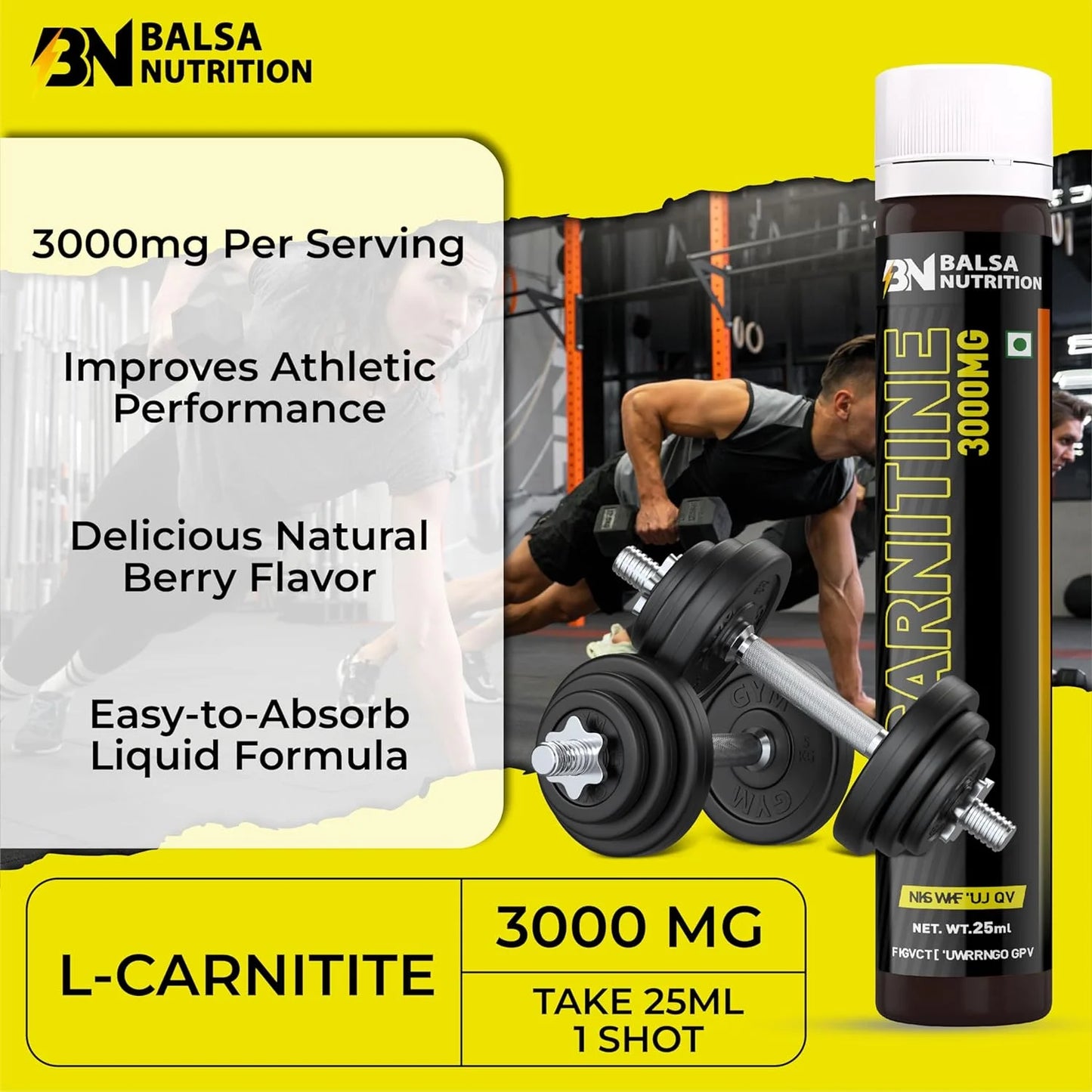 Balsa Nutrition L-Carnitine 3000mg- 20 Shots